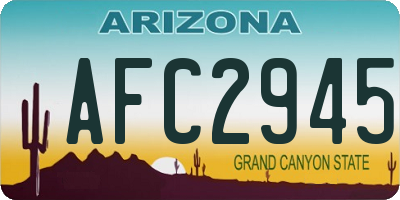 AZ license plate AFC2945