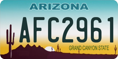 AZ license plate AFC2961