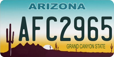 AZ license plate AFC2965