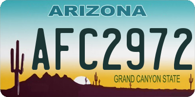 AZ license plate AFC2972