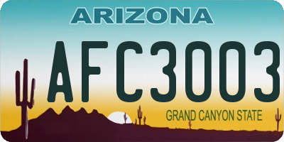 AZ license plate AFC3003