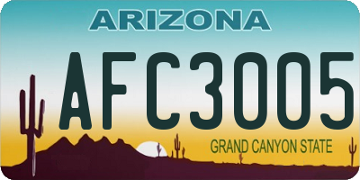 AZ license plate AFC3005