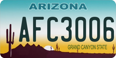 AZ license plate AFC3006