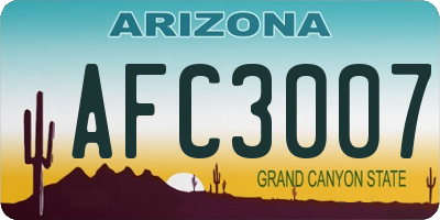 AZ license plate AFC3007