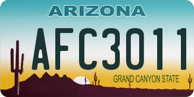 AZ license plate AFC3011