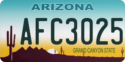 AZ license plate AFC3025