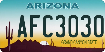 AZ license plate AFC3030