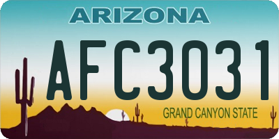 AZ license plate AFC3031