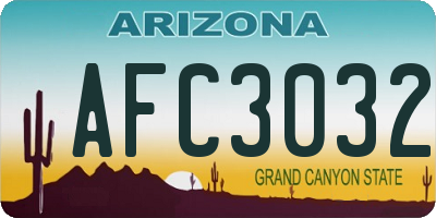 AZ license plate AFC3032