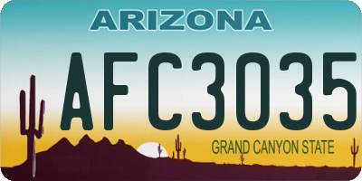 AZ license plate AFC3035