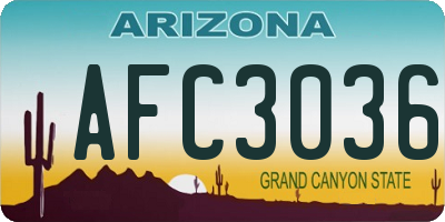 AZ license plate AFC3036