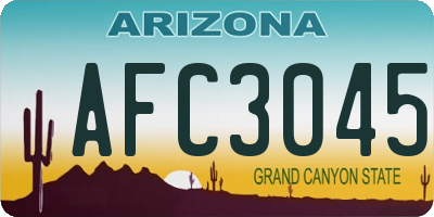 AZ license plate AFC3045