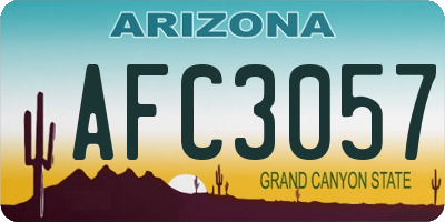 AZ license plate AFC3057