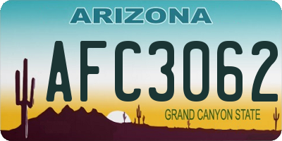 AZ license plate AFC3062