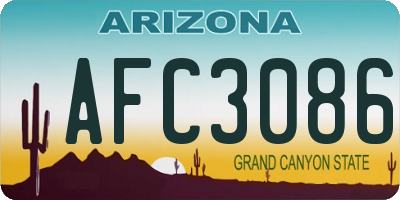 AZ license plate AFC3086