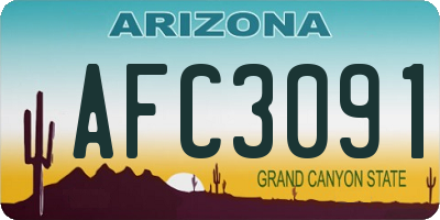AZ license plate AFC3091
