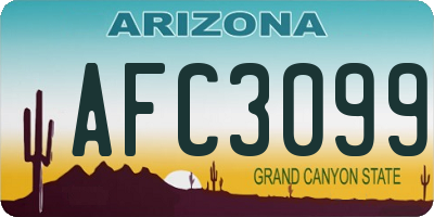 AZ license plate AFC3099