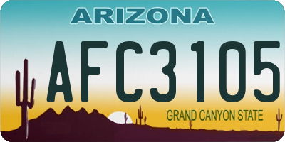 AZ license plate AFC3105