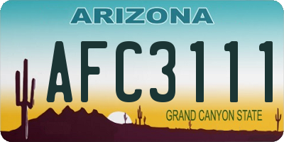AZ license plate AFC3111