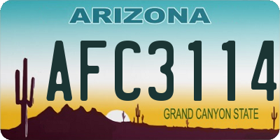 AZ license plate AFC3114