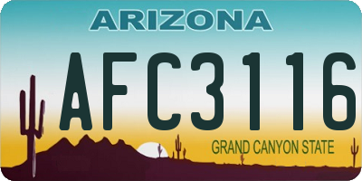 AZ license plate AFC3116
