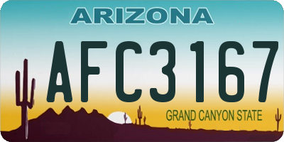 AZ license plate AFC3167
