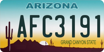 AZ license plate AFC3191