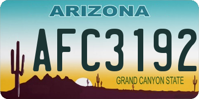 AZ license plate AFC3192