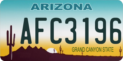 AZ license plate AFC3196