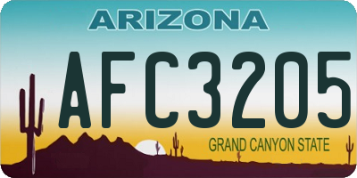 AZ license plate AFC3205