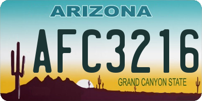 AZ license plate AFC3216