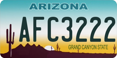 AZ license plate AFC3222