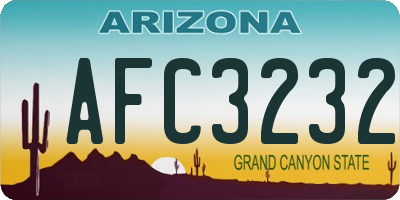AZ license plate AFC3232