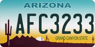 AZ license plate AFC3233