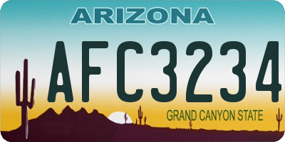 AZ license plate AFC3234