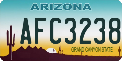 AZ license plate AFC3238