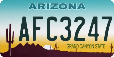 AZ license plate AFC3247