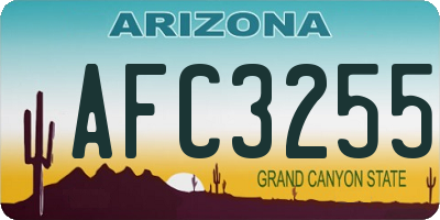 AZ license plate AFC3255