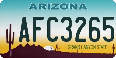 AZ license plate AFC3265