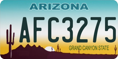 AZ license plate AFC3275