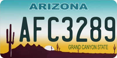 AZ license plate AFC3289