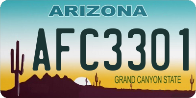 AZ license plate AFC3301