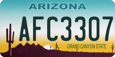 AZ license plate AFC3307