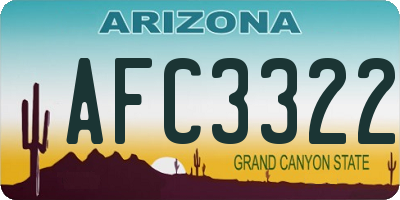 AZ license plate AFC3322