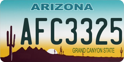 AZ license plate AFC3325