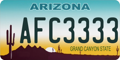 AZ license plate AFC3333