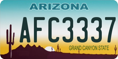 AZ license plate AFC3337