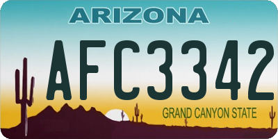 AZ license plate AFC3342