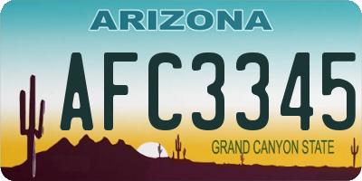 AZ license plate AFC3345
