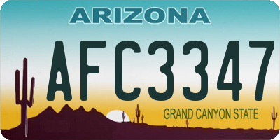 AZ license plate AFC3347
